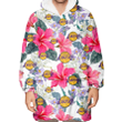 Los Angeles Lakers Pink Hibiscus White Orchid White Background 3D Printed Snug Hoodie