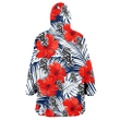 Chicago White Sox White Tropical Leaf Red Hibiscus Navy Background 3D Printed Snug Hoodie