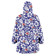 Kansas City Chiefs White Hibiscus Pattern Slate Blue Background 3D Printed Snug Hoodie