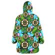 Boston Bruins Electro Color Hibiscus Black Background 3D Printed Snug Hoodie