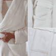 Miami Heat White Hibiscus Ceramic Style Navy Background Fleece Bathrobe