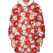 Calgary Flames White Hibiscus Indian Red Background 3D Printed Snug Hoodie
