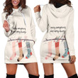 Merry Everything And Happy Always Sock White Printed Hoodie Dress 3D