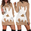 Bored Teddy Bear Art In White And Light Brown Hoodie Dress 3D