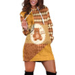 Hello Teddy Bear Art In Multi Yellow Pattern Hoodie Dress 3D