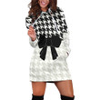 Bow Pattern In Black And White Hoodie Dress 3D