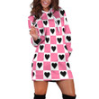 Hearts Pattern In Pink And White Hoodie Dress 3D