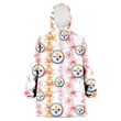 Pittsburgh Steelers Pink Hibiscus Yellow Pink Orchid White Background 3D Printed Snug Hoodie