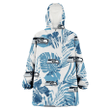 Seattle Seahawks Hibiscus Balm Leaves Blue And White Background 3D Printed Snug Hoodie