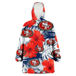 San Francisco 49ers White Tropical Leaf Red Hibiscus Navy Background 3D Printed Snug Hoodie