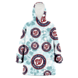 Washington Nationals Pale Turquoise Hibiscus Light Cyan Background 3D Printed Snug Hoodie