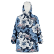 Washington Capitals White And Blue Hibiscus Dark Blue Background 3D Printed Snug Hoodie