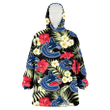 Vancouver Canucks Red Hibiscus Yellow Porcelain Flower Black Background 3D Printed Snug Hoodie