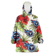 Tennessee Titans Red Hibiscus Green Tropical Leaf Cream Background 3D Printed Snug Hoodie
