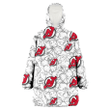 New Jersey Devils White Sketch Hibiscus Pattern White Background 3D Printed Snug Hoodie