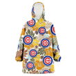 Chicago Cubs Brown Yellow Hibiscus White Background 3D Printed Snug Hoodie