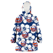 New York Islanders Modern White Hibiscus Navy Background 3D Printed Snug Hoodie