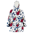 Miami Heat White Hibiscus And Leaves Blue Background 3D Printed Snug Hoodie