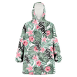 Chicago White Sox Pink Hibiscus Porcelain Flower Tropical Leaf White Background 3D Printed Snug Hoodie