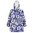 San Antonio Spurs White Hibiscus Pattern Slate Blue Background 3D Printed Snug Hoodie