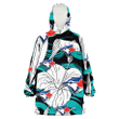 Toronto Blue Jays White Hibiscus Turquoise Wave Black Background 3D Printed Snug Hoodie