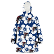 Atlanta Falcons Modern White Hibiscus Navy Background 3D Printed Snug Hoodie