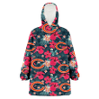 Chicago Bears Tiny Red Hibiscus White Porcelain Flower Black Background 3D Printed Snug Hoodie