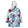 Chicago Bulls Hibiscus Balm Leaves Blue And White Background 3D Printed Snug Hoodie