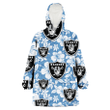 Las Vegas Raiders White Hibiscus Light Blue Texture Background 3D Printed Snug Hoodie