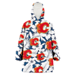 Calgary Flames White Hibiscus And Leaves Blue Background 3D Printed Snug Hoodie