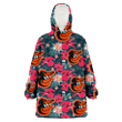 Baltimore Orioles Tiny Red Hibiscus White Porcelain Flower Black Background 3D Printed Snug Hoodie
