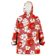 Calgary Flames White Hibiscus Indian Red Background 3D Printed Snug Hoodie