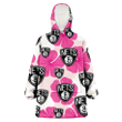 Brooklyn Nets Pink White Hibiscus Misty Rose Background 3D Printed Snug Hoodie