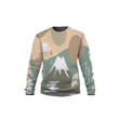 Mountain And Many Patterns In Green And Yellow Pastel Sweatshirt