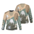 Mountain And Many Patterns In Green And Yellow Pastel Sweatshirt