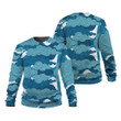 Cloudy Pattern In Navy Blue Sweatshirt