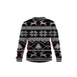 Pine Tree And Deer Snowflower Christmas Pattern Black 3D Sweatshirt