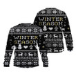 Winter Season Snowflower Snowman Heart Christmas Pattern Black 3D Sweatshirt
