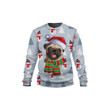 French Bulldog Red Knitted Winter Pine Tree Snowman Christmas Pattern 3D Sweatshirt