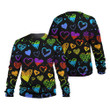 Many Heart Colorful Pattern Black 3D Sweatshirt