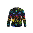 Many Heart Colorful Pattern Black 3D Sweatshirt