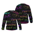 Hologram Love Heart Amazing Pattern Black 3D Sweatshirt