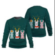 Merry Christmas Llama Cute Pattern In Teal Color Sweatshirt