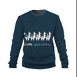 Llama Loves Christmas Pattern In Navy Blue Color Sweatshirt