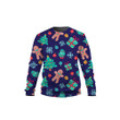 Snowflower Gift Ginger Cookie Christmas Pattern Blue 3D Sweatshirt