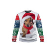 Dachshund Dog Christmas In White And Red Blue Green Sweatshirt