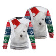 Westie Christmas In White And Red Blue Green Sweatshirt