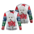 Toy Poodle Christmas In White And Red Blue Green Sweatshirt