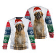 Leonberger Christmas In White And Red Blue Green Sweatshirt