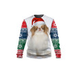 Japanese Chin Christmas In White And Red Blue Green Sweatshirt